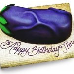 Eggplant emoji birthday cake