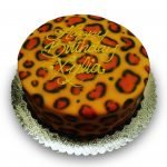 leopard print birthday cake