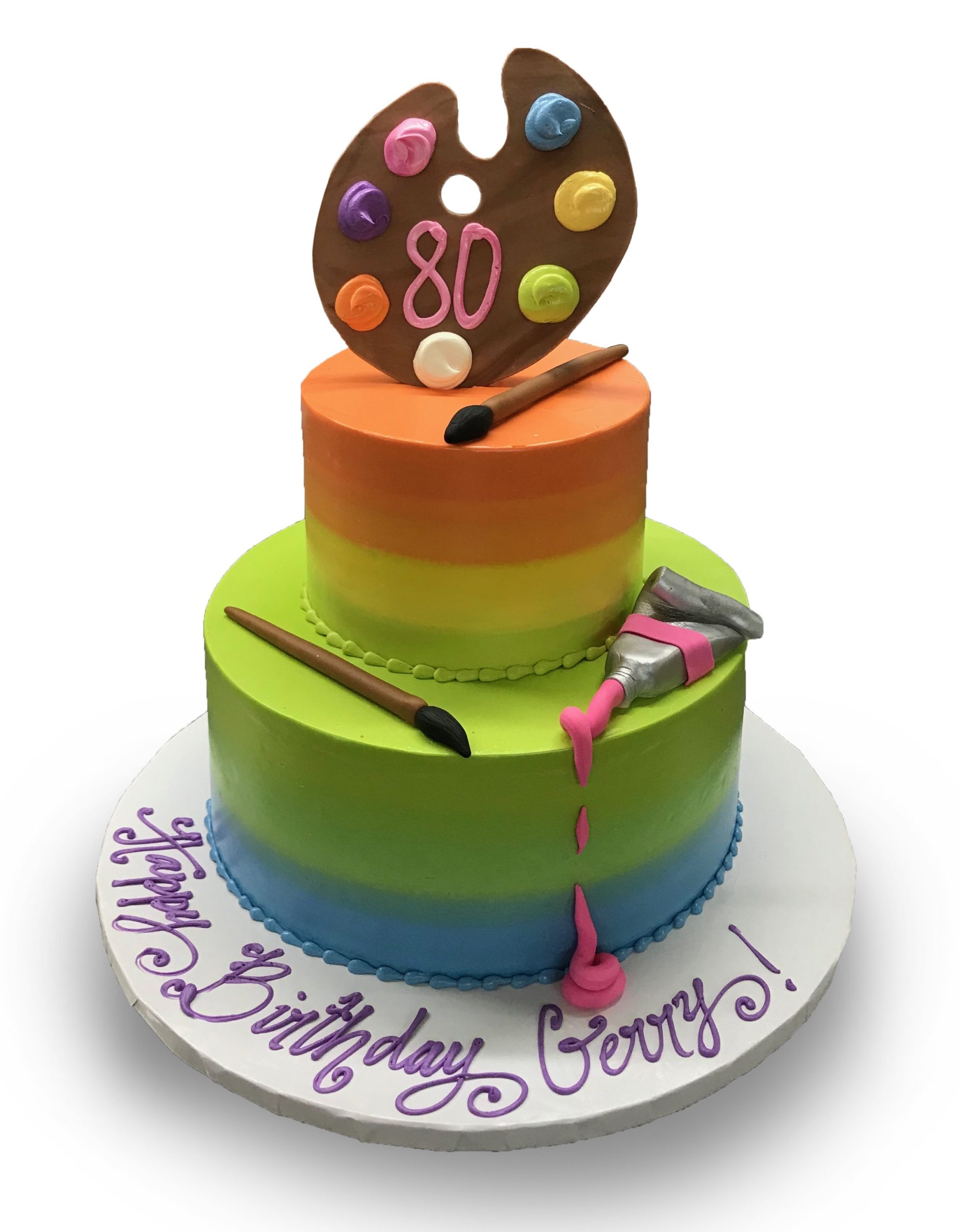 AB018. painter themed birthday cake