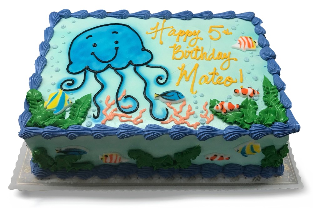 Jellyfish drawing birthday cake