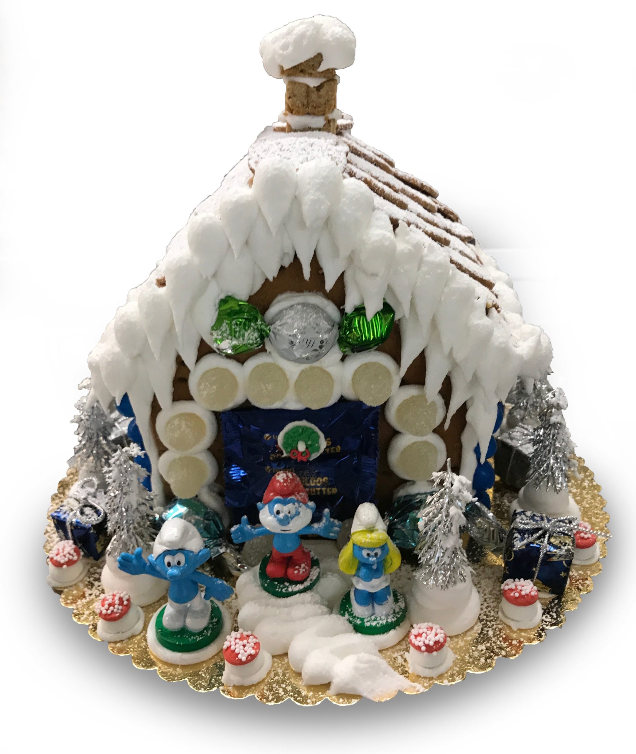 Small smurf gingerbread house